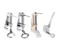 HONEYSEW 4PCS Large Metal Darning/Free Motion Presser Foot Set for Low Shank Singer, Brother, Janome, Juki, and More Sewing Machines - Include Close Toe, Open Toe, Quilting and Embroidery Foot