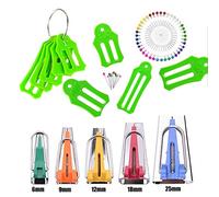 HONEYSEW Set of 15 Size Fabric Bias Tape Maker Tools Fabric Sewing Quilting Bias Binding Maker Come with 40 pcs of Multi-Color Quilting Pins Jelly Roll Sasher Tool Set