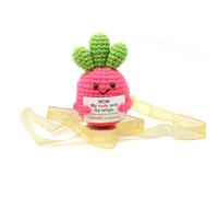 HONEYSHOW Positive Crochet Animals, Handmade Funny Crochet Carrot Gift for Mom with Emotional Support Roots & Wings Card, Thoughtful Mother's Day or Birthday Present to from Daughter/Son