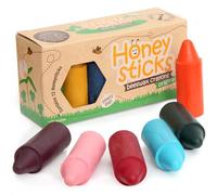 Honeysticks 100% Pure Beeswax Crayons (12 Pack) - Non Toxic Crayons, Safe for Babies and Toddlers, For 1 Year Plus, Handmade in New Zealand with Natural Beeswax and Food-Grade Colours, Eco-Friendly