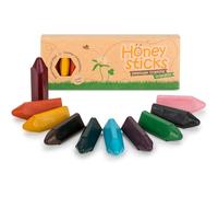 Honeysticks 100% Pure Beeswax Crayons - Easy Grip Triangle Crayons - Promotes Pencil Grip Development for Toddlers, Kids Ages 2-4 - Non Toxic, Food Grade Colours - Handmade in New Zealand - 10 Pack