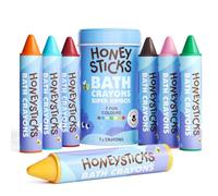 Honeysticks Jumbo Bath Crayons (7 Pack) - Non Toxic, Bath Toys for Toddlers
