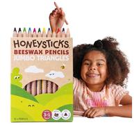 Honeysticks Jumbo Triangle Coloured Pencils (12 Pack) - Preschool Pencil