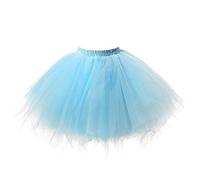 Honeystore Women's Short Vintage Ballet Bubble Puffy Tutu Petticoat Skirt Baby Blue