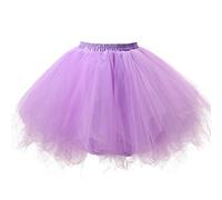 Honeystore Women's Short Vintage Ballet Bubble Puffy Tutu Petticoat Skirt Lavender(Size: One Size)