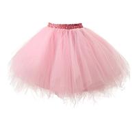 Honeystore Women's Short Vintage Ballet Bubble Puffy Tutu Petticoat Skirt Pink(Size: One Size)