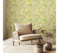 Honeysuckle Leaf Trail Sunshine Yellow 10m Wallpaper - Sunshine Yellow - Wallpaper