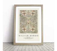 Honeysuckle Vol.3 by William Morris Framed Wall Art Picture Print - Canvas Painting - Modern Home Décor Poster - Ready to Hang for Living Room Bedroom Kitchen - Oak A2 (48 x 66 cm)
