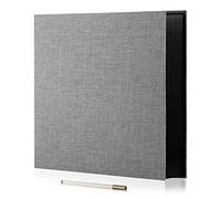 HoneyTolly Large Photo Album Self Adhesive 4x6 8x10 10x12 13"x12.6" Scrapbook 12.6"x11" Inch 60 Black Sticky Pages Linen Cover Magnetic Photo Album with A Metallic Pen and DIY Stickers(Grey)