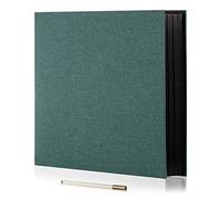 HoneyTolly Large Photo Album Self Adhesive 4x6 8x10 10x12 13"x12.6" Scrapbook Album 12.6"x11" Inch 60 Black Sticky Pages Linen Cover Magnetic Photo Album with A Metallic Pen and DIY Stickers(Dark