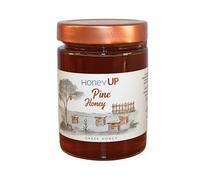 HoneyUP Greek Pine - Raw Pine Tree Harvest from Rhodes Island, 450g | Dark, Aromatic, Mildly Sweet Flavour | 100% Natural Greek Product, Mediterranean Origin | Traditional Artisan Honey