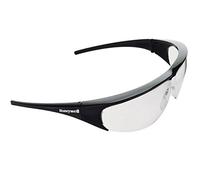 Honeywell 1000001 Millennia Safety Eyewear Black Frame with Clear Anti-Scratch Polycarbonate Lens, Adjustable, Breakaway Flexicord Retainer, Balanced Fit (1 Piece)