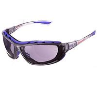 Honeywell 1028643 SP1000 Safety Glasses with Black Painted Frame, Grey Dura-Streme Dual Technology Anti-Fog and Anti-Scratch Lens, Padded Temple Tips, Adjustable Flame-Resistant Headband (1 Piece)