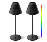 Honeywell 2 Pack Cordless Table Lamp M1 Sunturalux Portable LED Desk Lamp 5200mAh Rechargeable 4Color 9RGB Stepless Dimmable Table Light for Restaurant Bedroom Bars Coffee Shop(Black)
