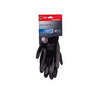 Honeywell 2400251-09 Perfect Poly Black Polyamide Knitted Gloves for General Handling, Grey Polyurethane Coating on Palm and Fingertips, 25 cm Length, Size 9 (Pack of 10 pairs)