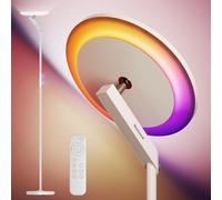 Honeywell 3000LM LED Floor Lamp, Smart RGB Floor Lamp with Remote Control, F2 Sunturalux™ 40W Eye-Caring Reading Light, 2700-5000K 6 RGB Modes Tall Standing Lamp for Bedroom Living Room Office White