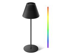 Honeywell Cordless Table Lamp, Rechargeable Lamp M1 Sunturalux LED Desk Lamp 5200mAh Battery Operated 4 Color 9 RGB Wireless Touch Control Bedside Lamps Night Light for Bedroom Restaurant Bar（Black