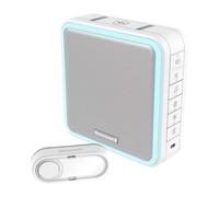 Honeywell Home Wireless Doorbell - Battery Operated with Halo Light, Sleep Mode & 200m Range - Horizontal Compact Portable Doorbell with LED Alerts with ActivLink® - White (DC915N)