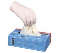 Honeywell DexPure 801-30 Non-Powdered Disposable Chemical Protective Latex Gloves, Ambidextrous, Certified for Food Contact, 30 cm Length, Blue Colour, Size 8, 4580130-08 (BOX of 50 Gloves)