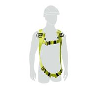 Miller H100 Safety Harness, 2 Point Harness, Universal Size, Lightweight (0.8 kg), Mating Chest & Leg Buckles, Steel Back D-Ring, Rated to 140 kg, Yellow, 1036294