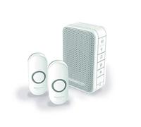 Honeywell Home DC313NFB Series 3 Portable LED Doorbell Chime with Two Push Buttons (White)