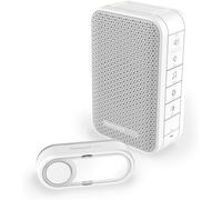 Honeywell Home DC313S Wireless Bell Set, 6 Tones, 84 dB LED Flash Volume Control, White, 150 m