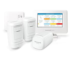 Honeywell Home THR99C3013 evohome Smart WiFi Thermostat Boiler Relay Box and and 3 Wireless Control Radiator Heads, White, 215 X 170 X 112 mm