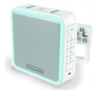 Honeywell Home Wired or Wireless Doorbell - Battery Operated with Halo Light, Sleep Mode & 200m Range - Horizontal Compact Doorbell with LED Alerts - White (DW915S)