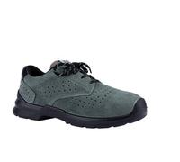 Honeywell King's KWS201G 6250133 Model Perforated Leather Low-Cut lace up Safety Shoes, Slip Resistant Sole, Steel Midsole, Gray Colour, Size 9 UK