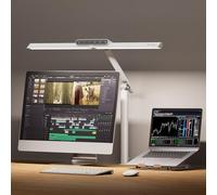 Honeywell LED Desk Lamp with Clamp - HJ1 Sunturalux Eye-Caring Clip on Lights for Home Office, 1200LM Clamp Lamp 4 Color Modes Stepless Dimming Task Desk Light for Working White