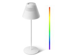 Honeywell Portable LED Desk Lamp, M1 Sunturalux Cordless Table Lamp Rechargeable 5200mAh Battery Operated 4 Color 9 RGB Touch Control Night Light for Restaurant Bedroom Bars Coffee Shop (White)