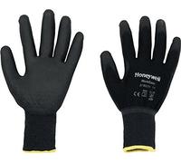 Honeywell WorkEasy Black General Purpose Gloves for Precision Work 2100251, 100% Polyester Knitted, PU Coating, Gauge 13, Length 25cm, Size 08, 2100251-08 (Pack of 10 Pairs)
