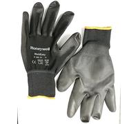 Honeywell WorkEasy Black General Purpose Gloves for Precision Work 2100251, 100% Polyester Knitted, PU Coating, Gauge 13, Length 25cm, Size 11, 2100251-11 (Pack of 10 Pairs)