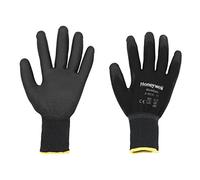 Honeywell WorkEasy Black General Purpose Gloves for Precision Work 2100251, 100% Polyester Knitted, PU Coating, Gauge 13, Length 25cm, Size 10, 2100251-10 (Pack of 10 Pairs)