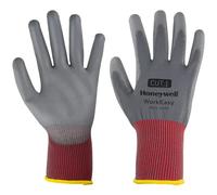 Honeywell WorkEasy Cut Protective Gloves, Cut Level 1, Gauge 13 GG, Red/Grey Colour, Lightweight Polyester Knit, Medium Grey Polyurethane Coating, Size 10/XL, WE21-3113G-10/XL (BOX with 10 Pairs)