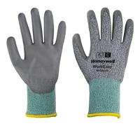 Honeywell WorkEasy Cut Protective Gloves WE23-5113G, Cut Level A3 C, Green/Grey Colour, Lightweight, Glass Fiber Knit, Medium Grey Polyurethane Coating, Size 10/XL (Pack of 10 Pairs)