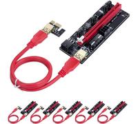 HONEYWHALE 6-Pack Newest PCIE Riser VER009S PCI-E Adapter PCIe 1x to 16x USB 3.0 Data Cable for Filecoin Ethereum Bitcoin Crypto Currency Mining (6-Pack)