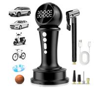 HONEYYEAR Tyre Inflator Portable Air Compressor - Portable Cordless Mini Air Pump with Digital Pressure Gauge, LED Light and Auto Shut-Off Function - Cordless Pump for Car, Motorcycle, Bicycle, Ball
