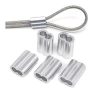 HonFitat 1-50Pcs Double Hole Cable Crimp Sleeve M1 to M12 Wire Ferrules 8-Shape Aluminum Cable Stopper Crimp Rope Hardware Accessories (20Pcs M4)