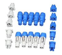 Honfitat 10 Set Neutrik Powercon Type A Nac3Fca+Nac3Mpa-1 Chassis Plug Panel Adapter