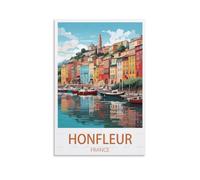 Honfleur France Vintage Travel Poster 08x12inch(20x30cm) Canvas Wall Art Posters for Living Room Decor Paintings for Home Decor