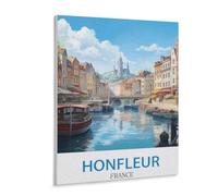 Honfleur France Vintage Travel Poster，Puzzle 1000 Pieces Of paper Puzzles Suitable For Adults Children Families Stress Relief Puzzle Games（38x26cm）-D97