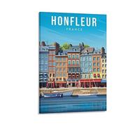 Honfleur France Vintage Travel Posters 12x18inch(30x45cm) Canvas Print for Living Room, Bedroom, Dorm, Home, Office Wall Decoration