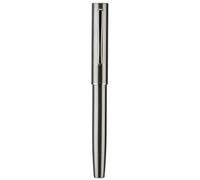 HONG DIAN C2 Fountain Pen Fine Soft Nib, Stainless Silver & Classic Retro Design Metal Pen with Ink Converter