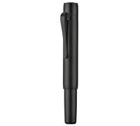 HONG DIAN M2 Black Forest Mini Fountain Pen, Medium Soft Nib & Sleek Shape Aluminium Short Pocket Travel Pen (Matte Black)