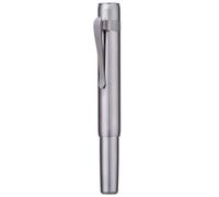 HONG DIAN M2 Titanium Mini Fountain Pen, Medium Soft Nib and Elegant Metal Shape Short Pocket Pen (Titanium Grey)