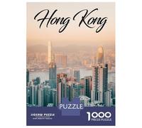 Hong Kong 1000 Piece Jigsaw Puzzle, Historic Square Architecture, Weekend Hobby, Matte Printed Jigsaw, Family Night Game for Families, 70x50cm/1000pcs