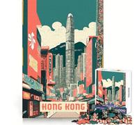 Hong Kong 1000 Pieces Jigsaws Adults Puzzles Memory Training Restful Escape Flawless Cut Xmas Surprise size 38x26cm