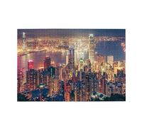 Hong Kong 3D 1000 Piece Wooden Puzzles For Adults & Kids - Puzzle Fun
