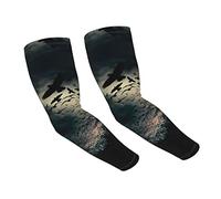 Hong Kong Adult Ice Silk Sunscreen Arm Cover Men'S And Women'S Summer Sunscreen Cool Sleeve, Night Crow, One Size